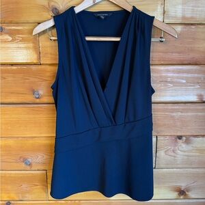 Banana Republic - navy blue blouse with v-neck